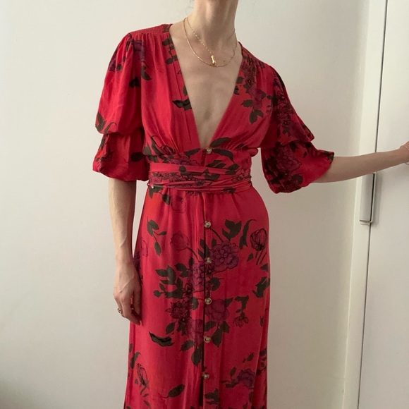 Beautiful Reformation Style Midi Dress - over dyed from top shop - Picture 2 of 6